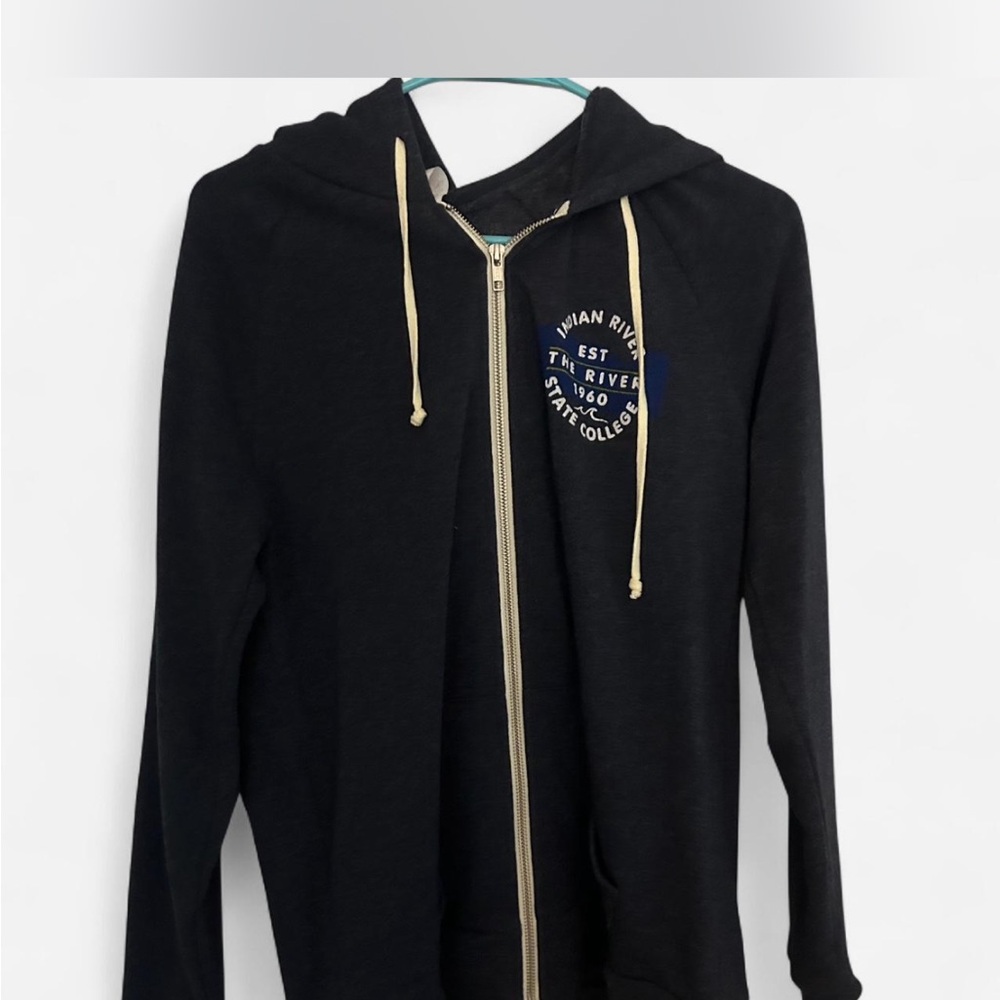 Navy Zip-Up Hoodie with Logo